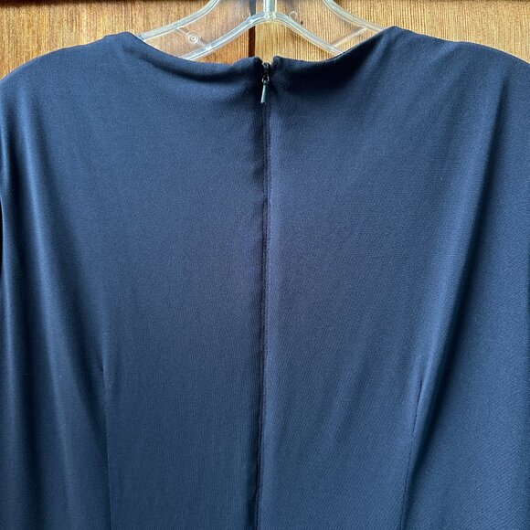 EUC Tadashi Collection Navy Blue V-Neck Twist Midi Dress in Women's 1X - Picture 8 of 10